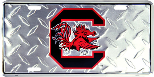 HangTime University of South Carolina - South Carolina Gamecocks 6x12 Diamond Background License Plate