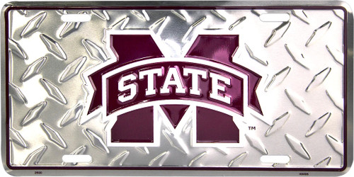 HangTime Mississippi State University - Mississippi Bulldogs 6x12 Diamond Background License Plate