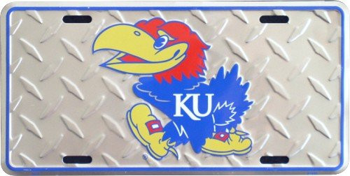 HangTime University of Kansas - Kansas Jayhawks 6x12 Diamond Background License Plate