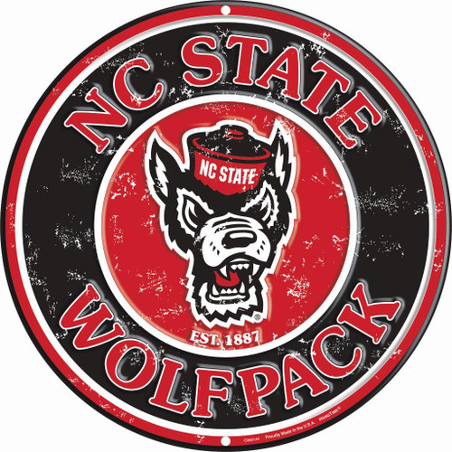HangTime North Carolina State - NC State Wolfpack 12 inch Circular Sign