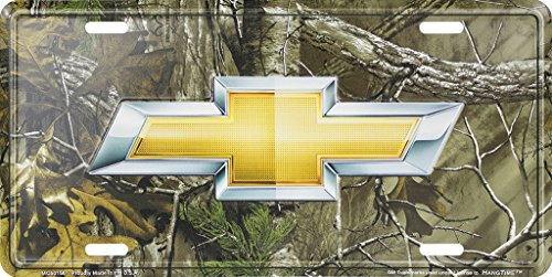 HangTime Chevy Bowtie on RealTree Bkgrnd 6x12 License Plate