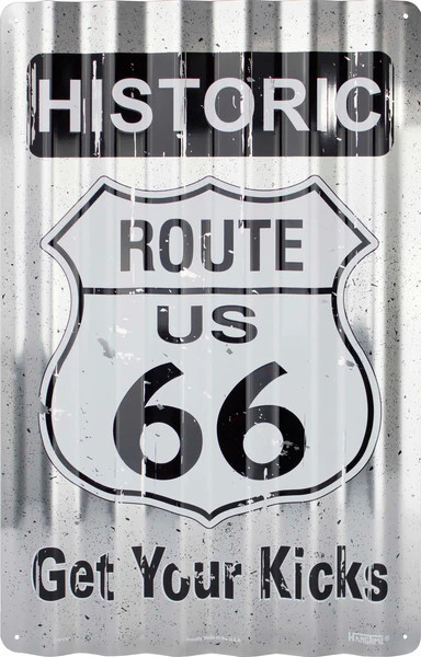 HangTime Route 66 12x18 inch Corrugated Sign