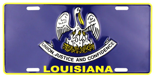 HangTime Louisiana State Flag 6x12 License Plate