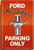 HangTime Ford Mustang Parking Only Sign Twister Orange