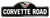 HangTime CORVETTE ROAD 5.625x18 inch Arched Novelty Sign