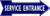 Service Entrance Embossed aluminum arrow sign 4 x 20