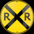 HangTime Railroad Crossing round sign 12 inches in diameter