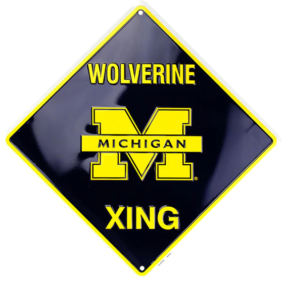 Hangtime University of Michigan - Michigan Wolverines 12x12 Crossing Sign
