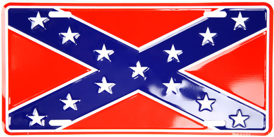 Hangtime Confederate Flag 6x12 License Plate