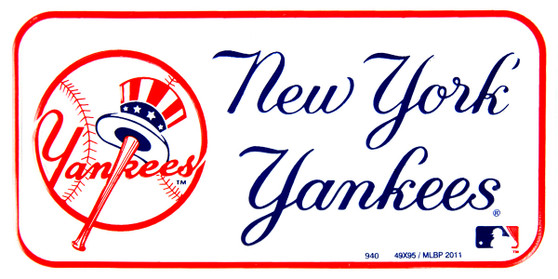 Hangtime New York Yankees 3x6 Bike Tag