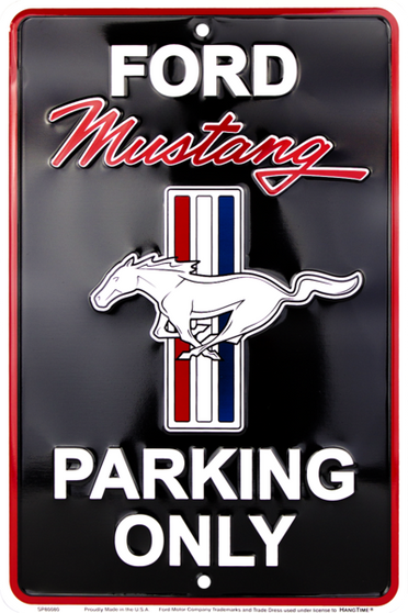 HangTime Ford Mustang Parking Only Sign Black