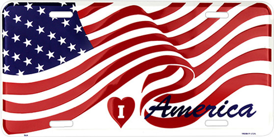 Hangtime I Love America 6x12 License Plate