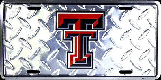 Hangtime Texas Tech Diamond Background 6x12 License Plate