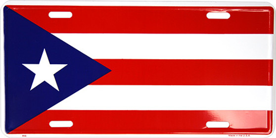 Hangtime Puerto Rico Flag 6x12 License Plate