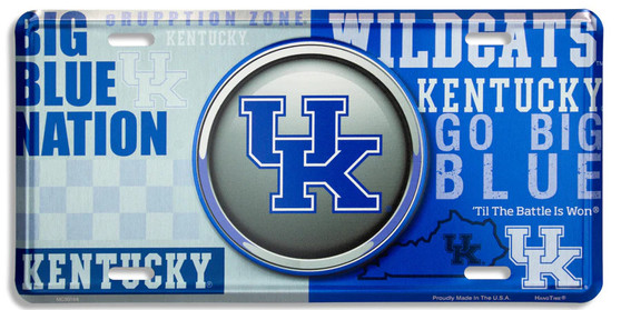 Hangtime University of Kentucky - Kentucky Wildcats - Bullseye Style License Plate