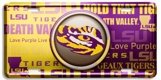 Hangtime Louisiana State University - LSU Tigers - Bullseye Style License Plate