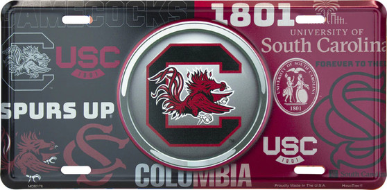Hangtime University of South Carolina - USC Gamecocks - Bullseye Style License Plate