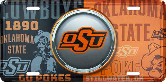 Hangtime Oklahoma State University -OSU Cowboys - Bullseye Style License Plate