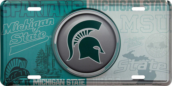 Hangtime Michigan State University - Michigan State Spartans - Bullseye Style License Plate