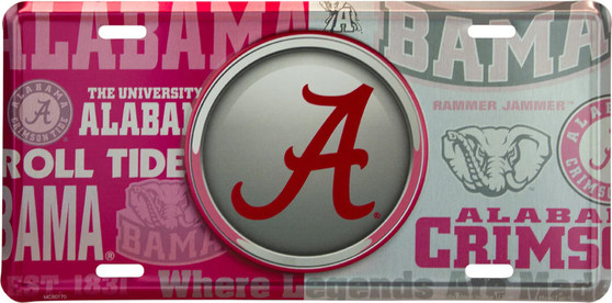 Hangtime University of Alabama - Alabama Crimson Tide - Bullseye Style License Plate