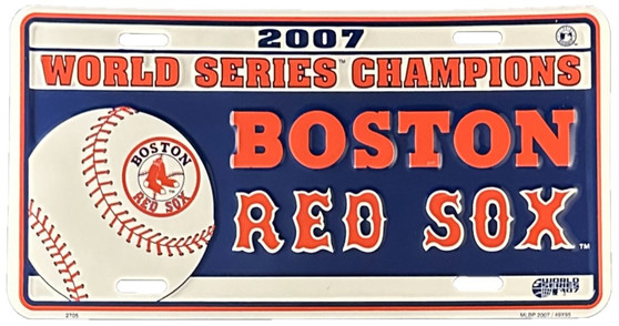 Hangtime MLB Boston Red Sox 2007 World Series Champs License Plate