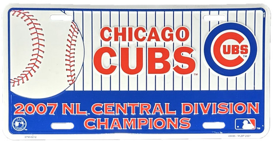 Hangtime MLB Chicago Cubs 2007 Central Division Champs License Plate