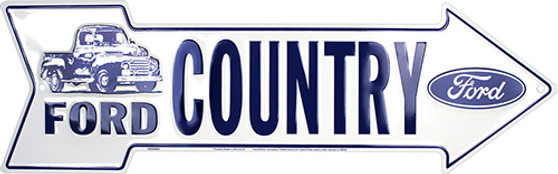 Ford Country Embossed aluminum arrow sign 6 x 20