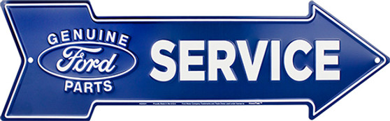 Ford Service Genuine Parts Embossed aluminum arrow sign 4 x 20