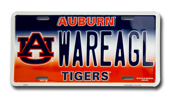 Auburn WAREAGL 6 x 12 Embossed aluminum license plate