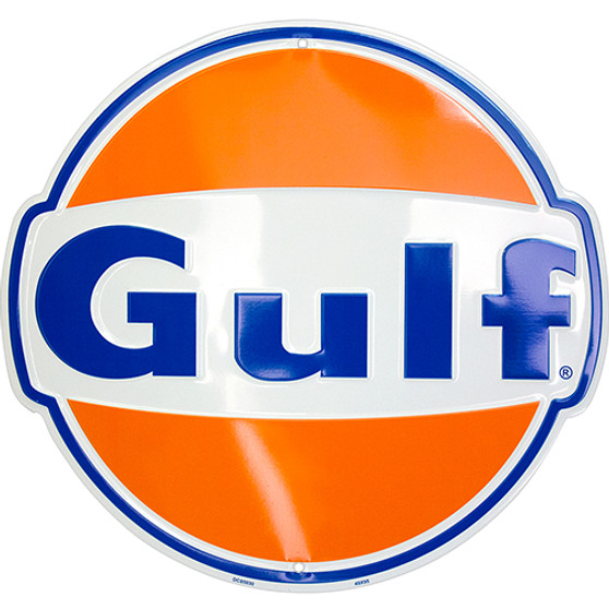 Hangtime Gulf Oil Die cut sign 12 inches in dimaeter