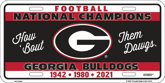 Hangtime UGA National Champs 2021 Auto Tag