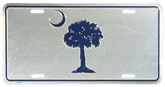Hangtime South Carolina - Palmetto Moon License Plate - Black on Chrome