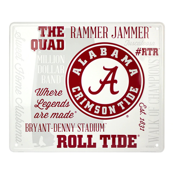 Hangtime University of Alabama - Alabama Crimson Tide 12 x 14 inch Fan Cloud Sign