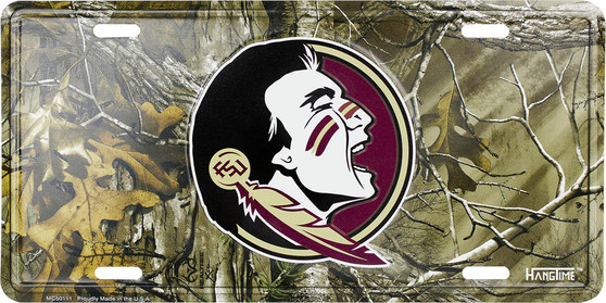 Hangtime Florida State University - FSU Seminoles 6x12 CAMO License Plate