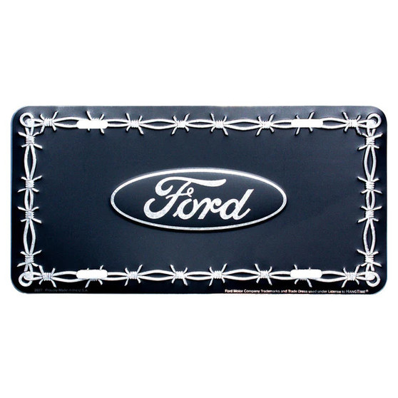 Hangtime Ford Oval Barbed Wire License Plate