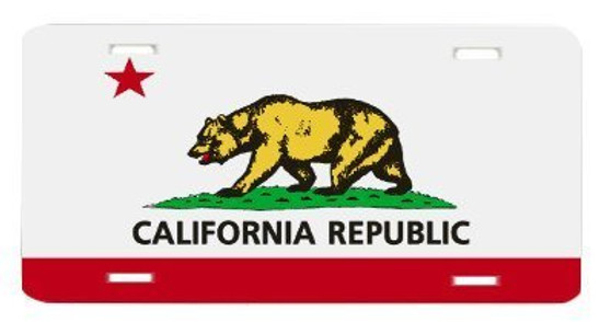 Hangtime California State Flag 6x12 License Plate