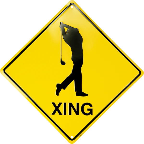 HangTime Golfer Crossing 12x12 Crossing Sign