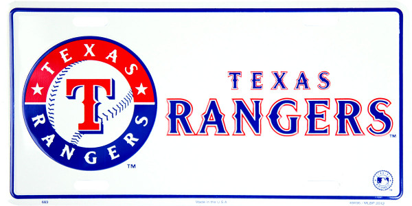 HangTime MLB Texas Rangers 6x12 Classic License Plate