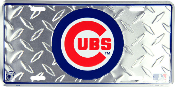 HangTime MLB Chicago Cubs 6x12 License Plate Diamond Background