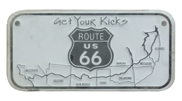 HangTime Get Your Kicks on Route 66 3x6 Bike Tag