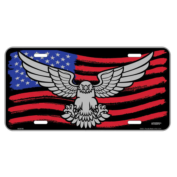 HangTime Eagle and American Flag 6x12 License Plate