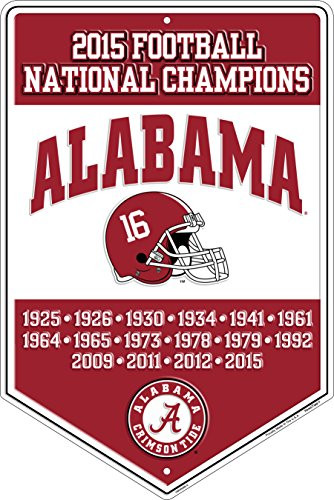 HangTime University of Alabama - Alabama Crimson Tide NCAA 2015 National Football Champs 12x18 Banner