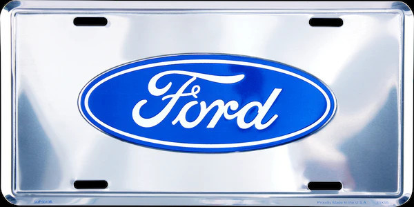 HangTime Ford Logo in Blue 6x12 Super Stock License Plate