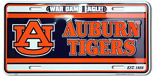 HangTime Auburn Tigers -War Damn Eagle 6x12 License Plate