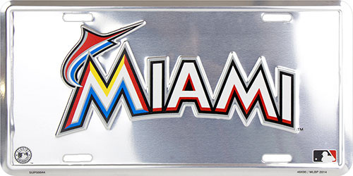 HangTime MLB Miami Marlins 6x12 Super Stock License Plate