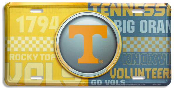 HangTime University of Tennessee - Tennessee Volunteers - Bullseye Style License Plate