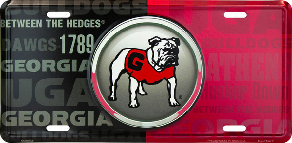 HangTime  University of Georgia - Georgia Bulldogs - Bullseye Style License Plate
