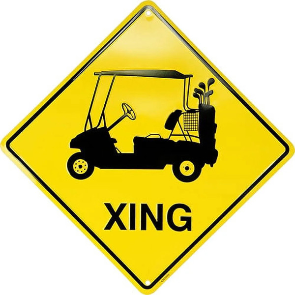 HangTime Golf Cart 12 x 12 inch Crossing Sign