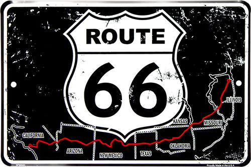 Hangtime Route 66 Map 8x12 inch sign