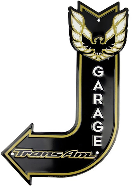 HangTime Trans Am Garage 17.5x14.5 inch J arrow sign